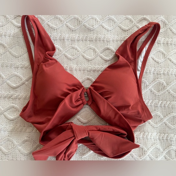 Cupshe Pumpkin Spice Bikini Top with Wrap Around Tie Women’s Large - Picture 7 of 8